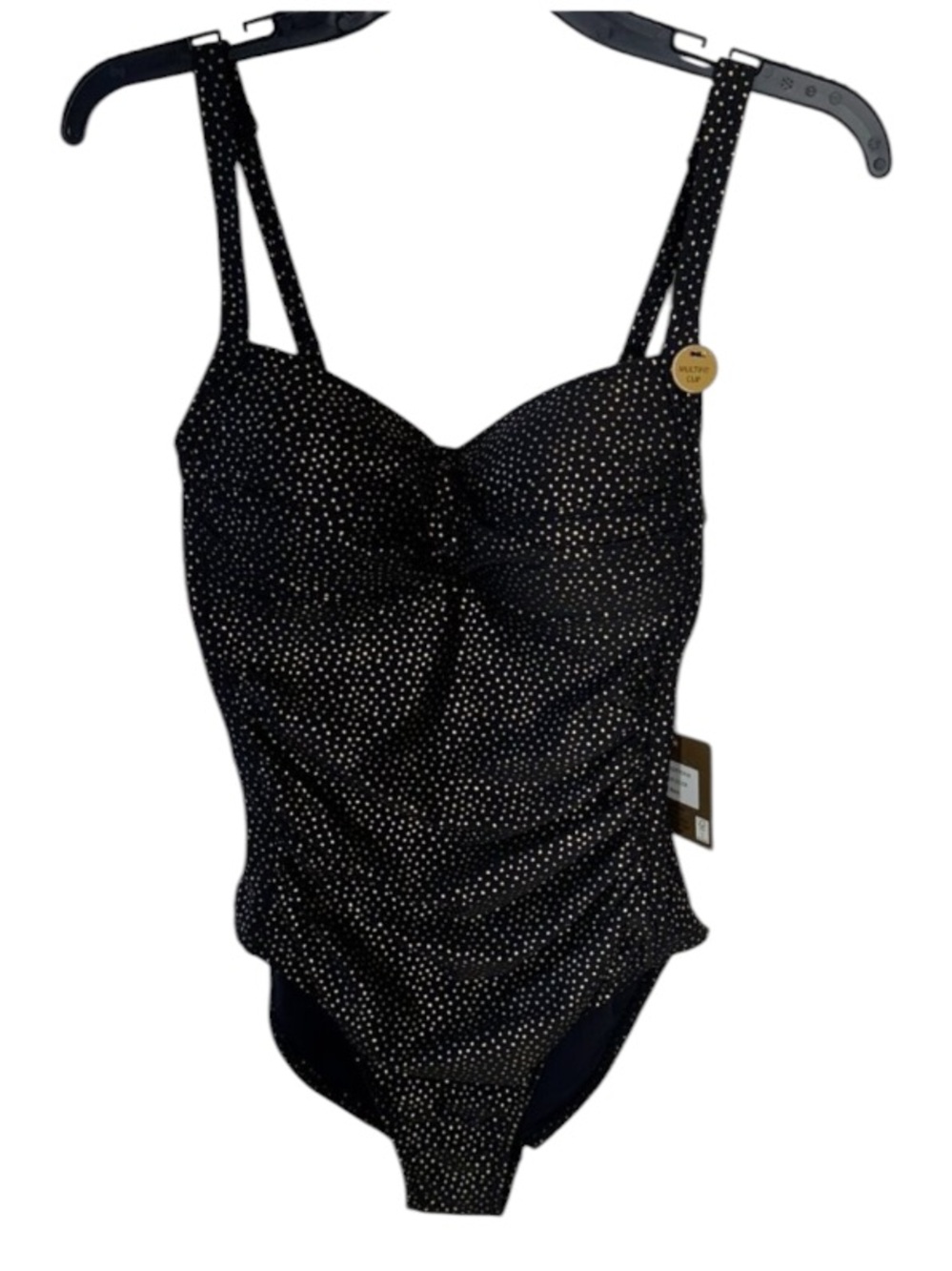 NWT Nip Tuck  Black with Gold Dot Joanne One Piece Swimsuit